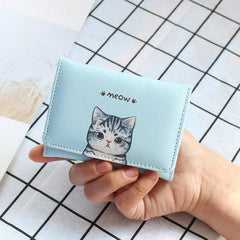 PU Leather Tri-fold Cute Short Mini Wallet Mssza
