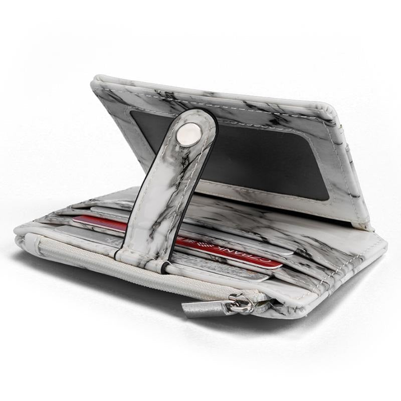 PU Leather Zipper Soft Square Small Clutch Wallet Mssza