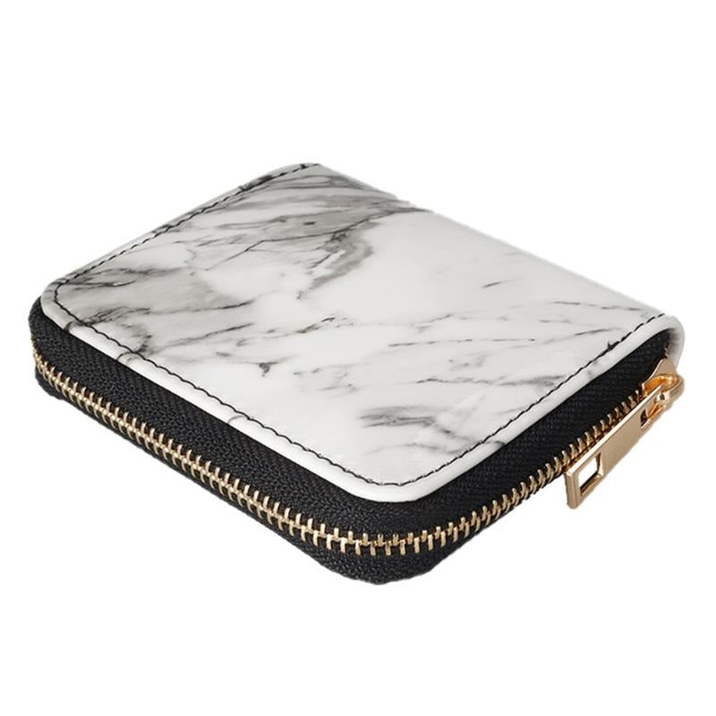 PU Leather Zipper Soft Square Small Purse Mssza