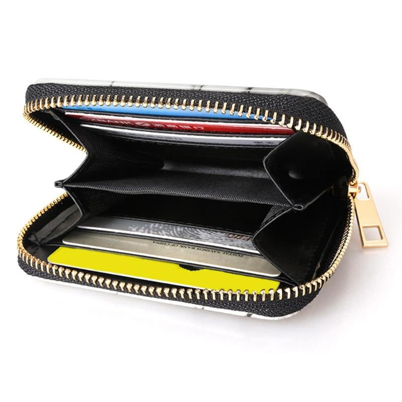 PU Leather Zipper Soft Square Small Purse Mssza