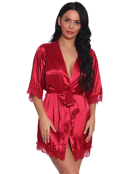 Pajamas Dress T Back 2 Piece Lace Lingerie Sleepwear Mssza