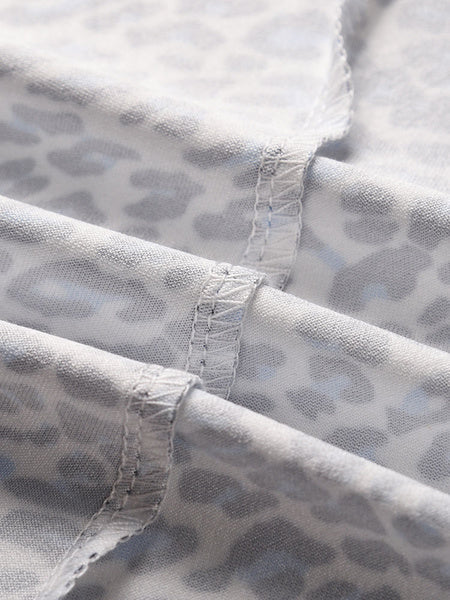 Pajamas Giraffe Print Turndown Collar Long Sleeves Polyester Lingerie Sleepwear Mssza