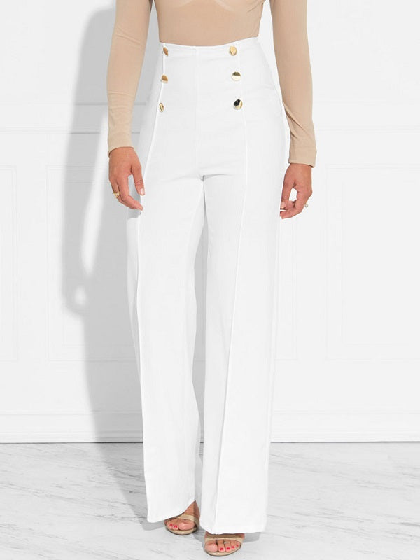 Pants High Waisted Straight Leg Long Pants Mssza