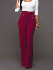 Pants High Waisted Straight Leg Long Pants Mssza