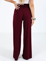 Pants Polyester Raised Waist Trousers Mssza