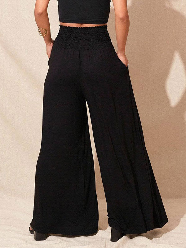 Pants Polyester Raised Waist Trousers Mssza