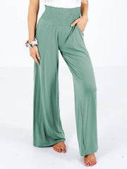Pants Polyester Raised Waist Trousers Mssza