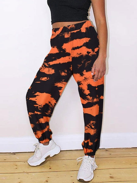 Pants Polyester Wrap Waist Tie Dye Harem Trousers Mssza