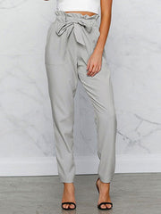 Paper Bag Drawstring Cropped Pants Mssza