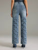 Patchwork Hollow Out Solid Slimming Spliced Tassels High Waist Jeans Mssza