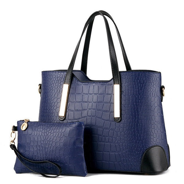 Pattern Composite Leather Top-Handle Handbag Mssza