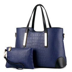 Pattern Composite Leather Top-Handle Handbag Mssza