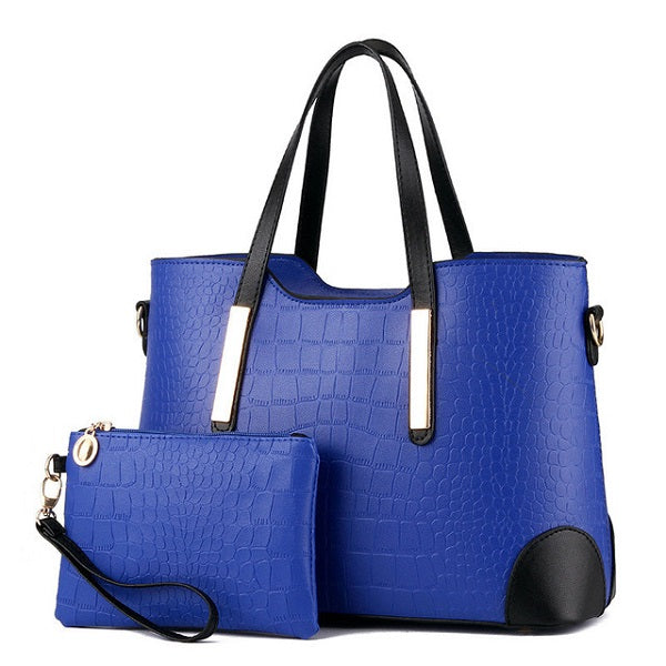 Pattern Composite Leather Top-Handle Handbag Mssza