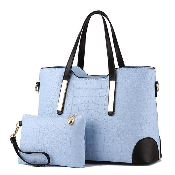 Pattern Composite Leather Top-Handle Handbag Mssza