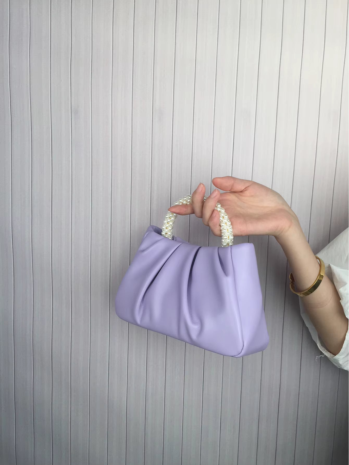 Pearl Handle Square Shoulder Small Messenger Dinner Clutch Purse Mssza