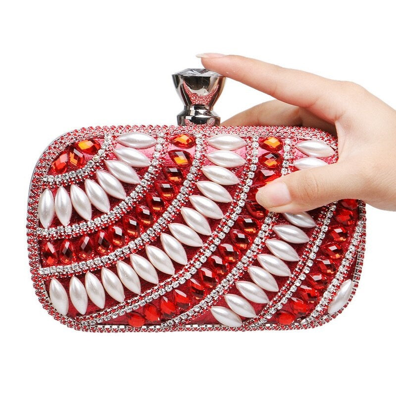 Pearl Imitation Acrylic Clutches Mssza