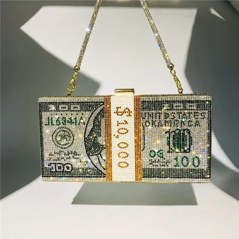 Pearl Minaudiere Creative Design Dollar Shopping Bag Printing Mssza