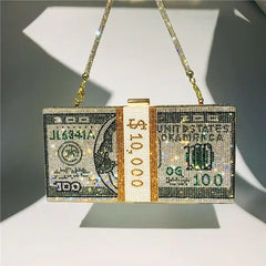 Pearl Minaudiere Creative Design Dollar Shopping Bag Printing Mssza