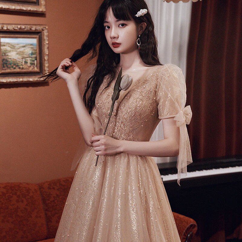 Pearls Beading Tulle Party Dresses Mssaz Desses