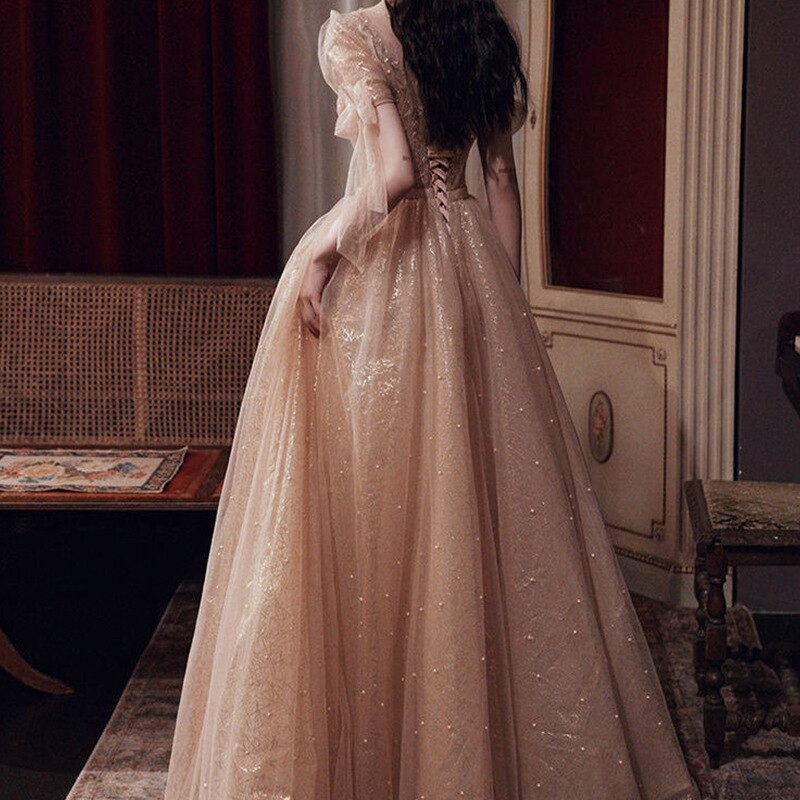 Pearls Beading Tulle Party Dresses Mssaz Desses