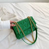 Plaid Designer Pu Leather Shoulder Chain Square Handbags Mssza