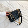 Plaid Designer Pu Leather Shoulder Chain Square Handbags Mssza