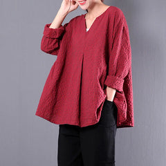 Plaid Shirts Long Sleeve Cotton Blouses Casual Tops Vintage V Neck Shirts Mssza