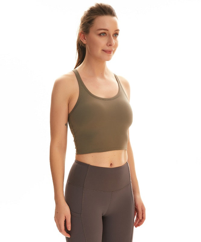 Plain Racerback yoga Fitness short blouses Mssza