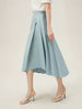 Pleated Natural Waistline Irregular A-line Medium Stretch Midi Length Skirt Mssza