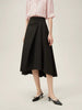 Pleated Natural Waistline Irregular A-line Medium Stretch Midi Length Skirt Mssza