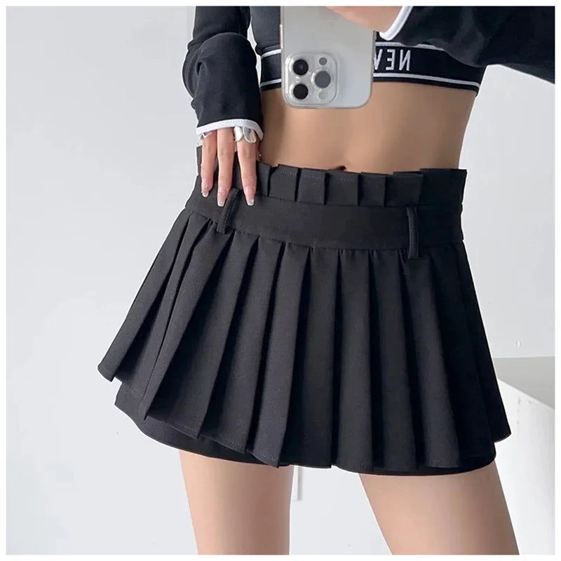 Pleated Preppy Style Chic Design Casual Dance Mini Skirts Mssza