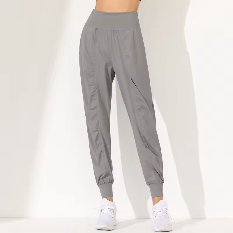 Pleated Quick-Dry Slim Bound Running Fitness Pockets Loose Yoga Capris Mssza