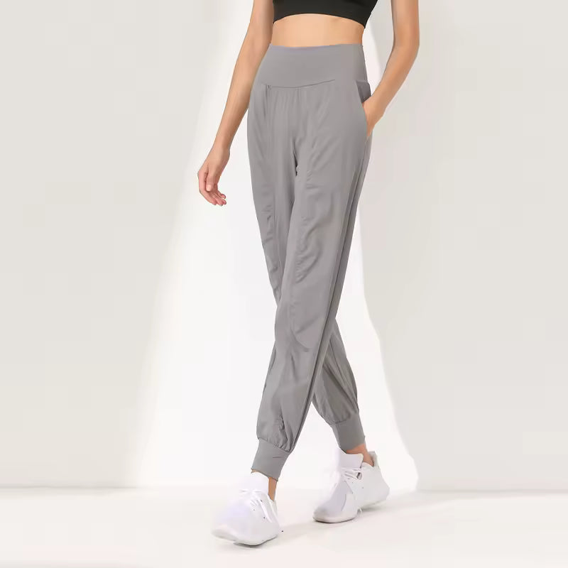 Pleated Quick-Dry Slim Bound Running Fitness Pockets Loose Yoga Capris Mssza