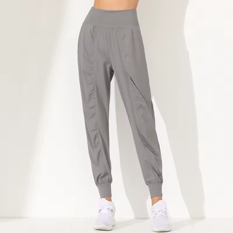Pleated Quick-Dry Slim Bound Running Fitness Pockets Loose Yoga Capris Mssza