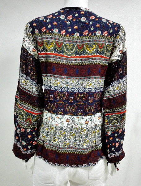 Plus Size Blouse Bohemian Balloon Sleeve Loose Top For Women Mssza