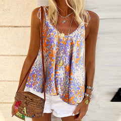 Plus Size Boho Backless Sleeveless Streetwear Strap Blouse Mssza