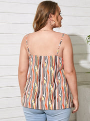 Plus Size Spaghetti Cut Out Sleeveless Cami Mssza