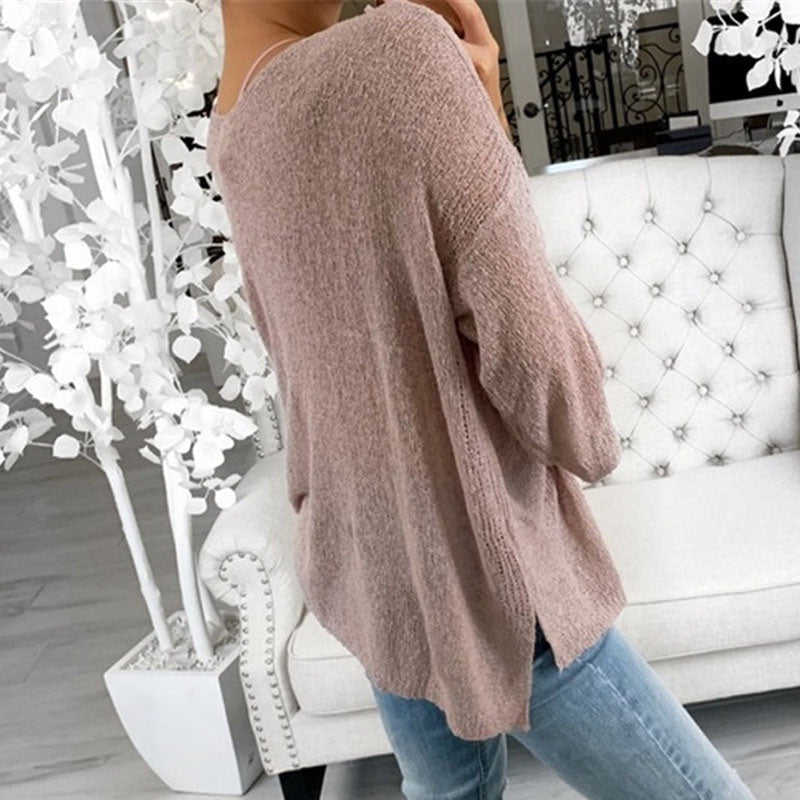Plus Size V-neck Casual Long Sleeve Streetwear Blouses Mssza