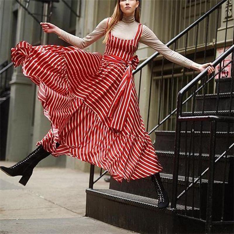 Plus size bohemian maxi dress square collar sashes pleated dress Mssaz Desses