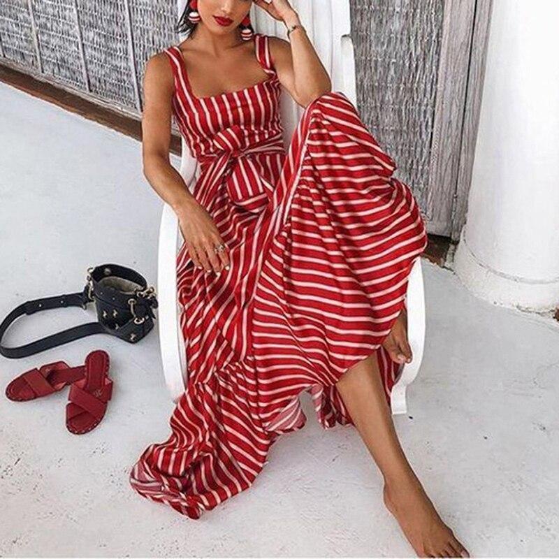 Plus size bohemian maxi dress square collar sashes pleated dress Mssaz Desses
