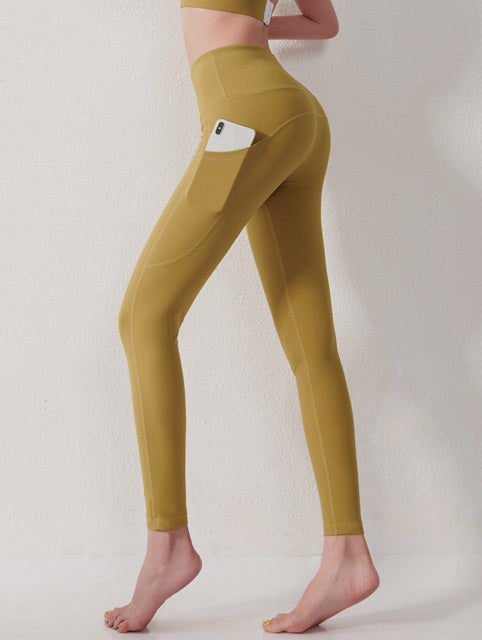 Pocket Yoga Pants High Waist Sports Long Fitness Tights Gym Mssza