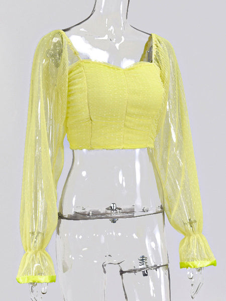 Polka Dot Blouse Off The Shoulder Tops Mssza