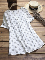 Polka Dot Print Pleated Blouse Mssza