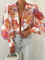 Polyester Collar Classic Printed Buttons Long Sleeves Mssza
