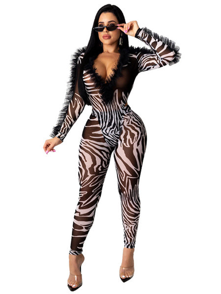 Polyester V-Neck Long Sleeves Ruffles Top With Pants Mssza
