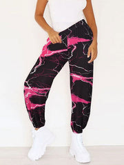 Polyester Wrap Waist Tie Dye Harem Trousers Mssza
