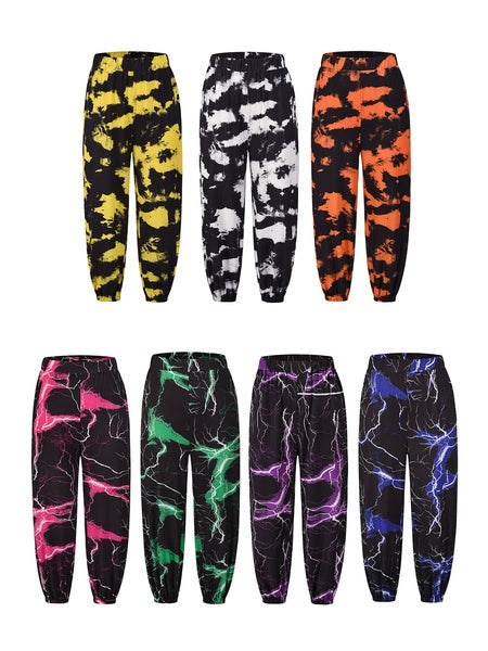 Polyester Wrap Waist Tie Dye Harem Trousers Mssza