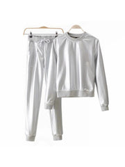 Popular Solid PU Two Piece Outfits Mssza