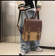 Preppy Style Large Capacity Laptop Casual School Backpacks Patchwork Travel Bags Mssza