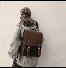 Preppy Style Large Capacity Laptop Casual School Backpacks Patchwork Travel Bags Mssza